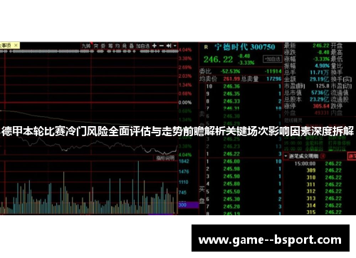 德甲本轮比赛冷门风险全面评估与走势前瞻解析关键场次影响因素深度拆解
